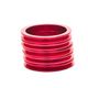 Espaciador de dirección para bicicleta Neco 1 1/8" - 5 mm 5 piezas Rojo